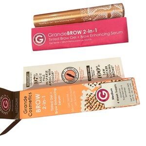 Grande Cosmetics Brow 2-In-1 Tinted Gel Brow Enhancing Serum Medium